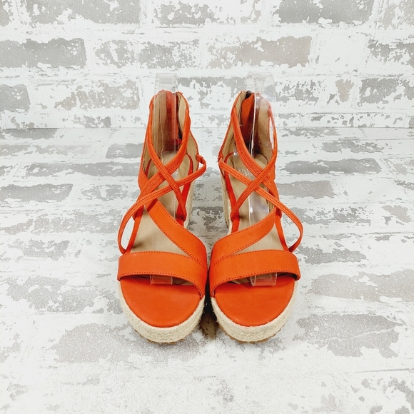 NEW Eileen Fisher Wanda Orange Leather Espadrille Sandals X95 - Picture 8 of 12